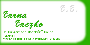 barna baczko business card